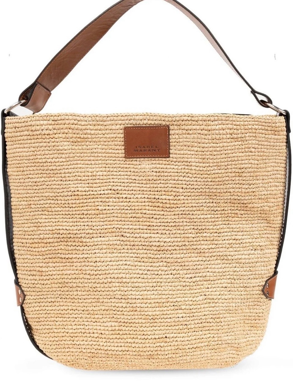 NWT Isabel Marant Bayia Woven Tote Bag – Natural Raffia & Leather